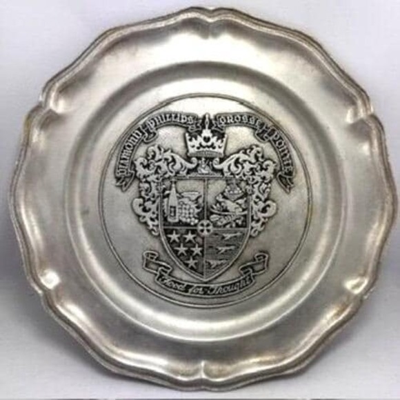 RWP Other - Vintage Pewter Charger Plate Diamond Phillips Old Place Rest Grosse Pointe RWP *